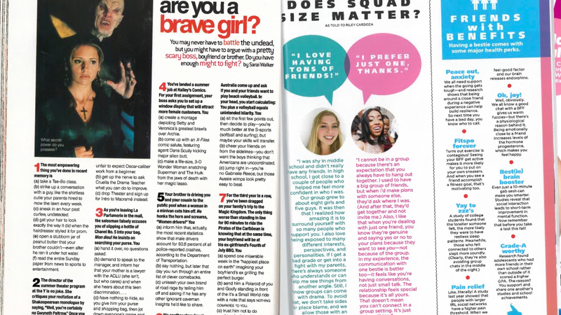 Quizzes in Seventeen, July 1999 v. Seventeen, July/August 2017